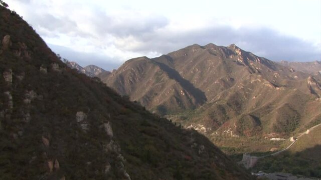 The mountains around the Great Wall of China, Juyong Pass section.