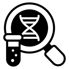 
Dna research in solid style icon, editable vector 


