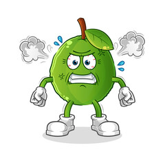 guava very angry mascot. cartoon vector