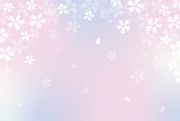 background with cherry blossoms and color gradation