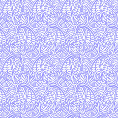 Paisley Oriental seamless pattern. Damask repeating background. Floral wallpaper. Decorative ornament for fabric, textile, wrapping paper. Indian traditional paisley pattern.