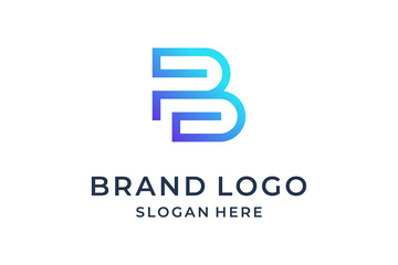 Fototapeta premium Letter B logo design Technology