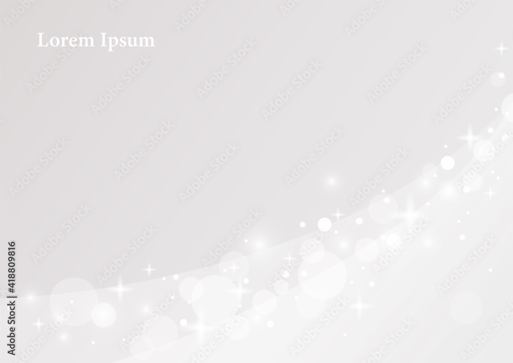 Poster milky way of sparkling lights on a gray background. simple pattern design template.