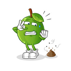 guava with stinky waste illustration. character vector