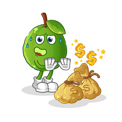 guava refuse money illustration. character vector