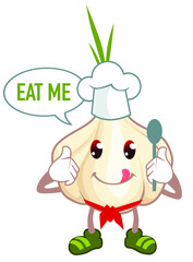 onion vegetable mascot cartoon in vector