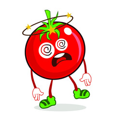 tomato mascot cartoon in vector