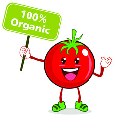 tomato mascot cartoon in vector