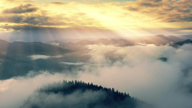 Mountains nature fog cloud sunlight outdoors motion beauty