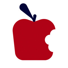 red apple isolated on white