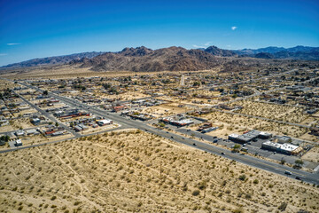 Aerial View of the Village of Joshua Tree outside the National Park
