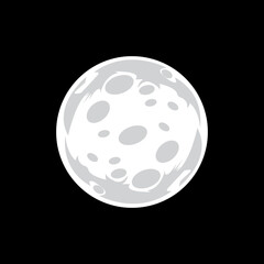 simple vector logo of the moon in the sky