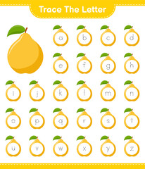 Trace the number. Tracing number with Quince. Educational children game, printable worksheet, vector illustration