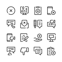 Complaint icons. Vector line icons. Simple outline symbols set