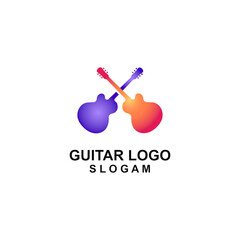 simple cool music guitar vector icon logo