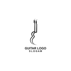 simple cool music guitar vector icon logo