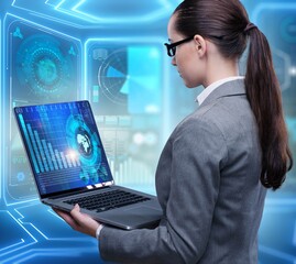 Businesswoman in online trading concept