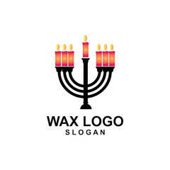 simple burning candle icon vector logo