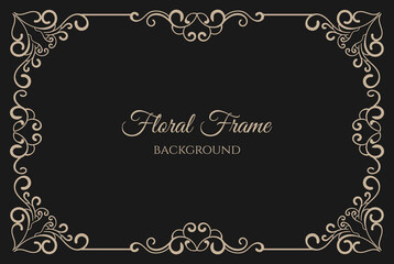 Floral frame in ornamental decorative style. - Vector.