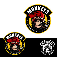 Awesome monkey logo vector illustration © Joko