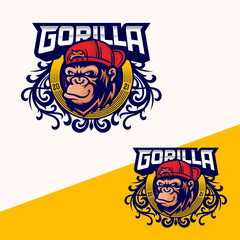Gorilla Mascot Logo Design Vector illustration