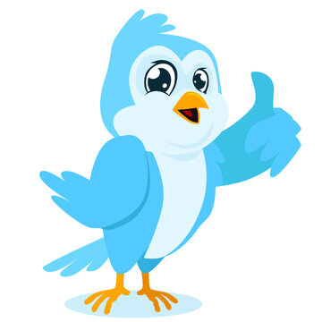 blue bird mascot cartoon in vector