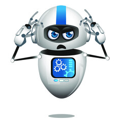 robot android, mascot cartoon in vector