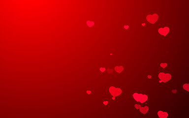 Valentine day red hearts on red background.