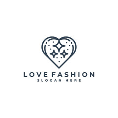 heart line art logo for fashion business. love icon symbol logotype