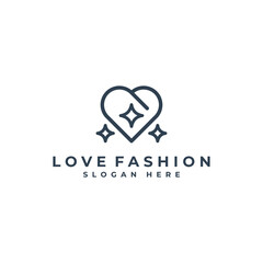 heart line art logo for fashion business. love icon symbol logotype
