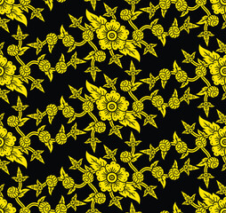 Thai traditional art, flower style (seamless pattern)