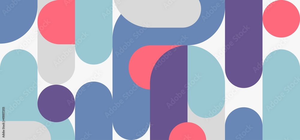 Poster abstract retro style of midcentury geometric design header template. graphics style of simple sign s