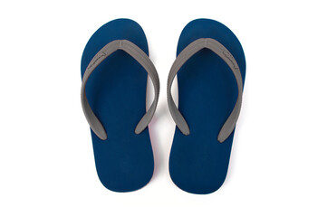 Sponge shoes blue on white background.