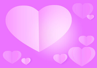 Heart Valentine's Day, Creative paper cut heart decorated background