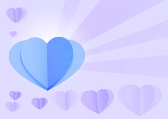 Heart Valentine's Day, Creative paper cut heart decorated background