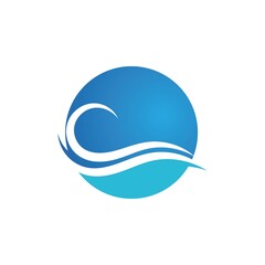 Water wave icon vector