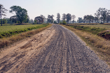 Gravel in the quiet countryside