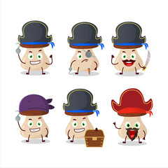 Cartoon character of boletus edulis with various pirates emoticons