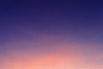 Beautiful morning clear sky background. Colorful yellow blue sky. Morning colorful clear blue sky background with soft white clouds sunrise or sunset.