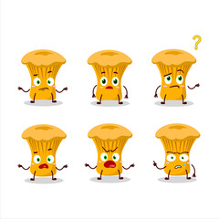Cartoon character of chanterelle with what expression