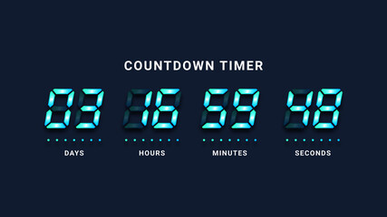 Countdown timer digital clock illustration - obrazy, fototapety, plakaty