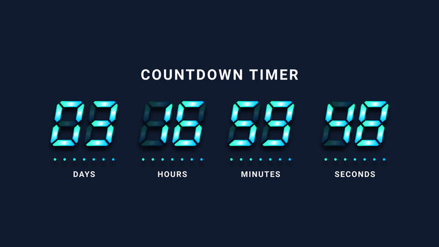 Countdown timer digital clock illustration