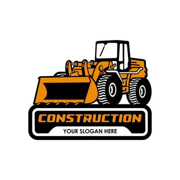 bulldozer logo vector