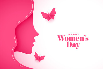Obraz na płótnie Canvas paper style happy women's day greeting design