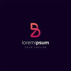 initial letter B infinity line logo gradient color abstract design elements