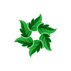 leaves vector logo. leaves illustration. nature logo. eco green symbol sign.