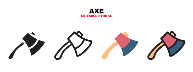Axe icon set with different styles. Editable stroke and can be used for web, mobile, ui and more.