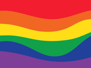 LGBTQ Sign. Wavy rainbow colors.