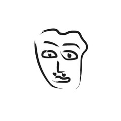 abstract woman face modern portrait with continuous line drawing style.  minimalist concept for fashion beauty, wall art and t-shirt