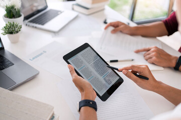 Young students campus helps friend catching up and learning tutoring. People, learning, education and school concept